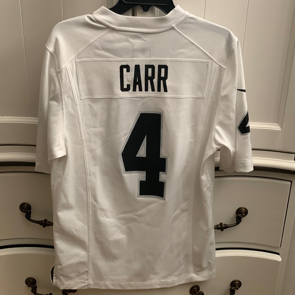 derek carr white raiders jersey